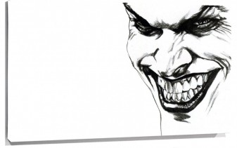 Lienzo Cara De Joker En Blanco Y negro