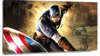 Lienzo Capitan America Lanzando Su escudo