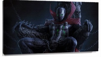 Lienzo Spawn Sentado Con La Mirada verde