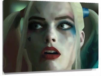 Lienzo Cara Asombrada De Harley quinn