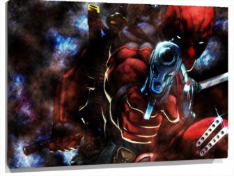 Lienzo Dead Pool disparando