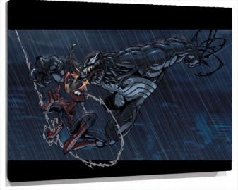 Lienzo Batalla De Veneno Y spiderman