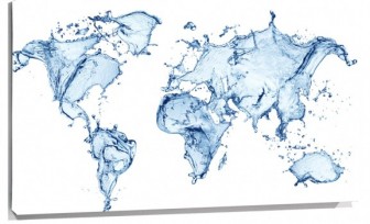 Lienzo Mapamundi de agua