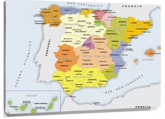 Lienzo mapa españa comunidades y provincias