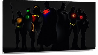 Lienzo Siluetas de Los Superheroes 