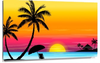 Lienzo Beach Sunset 