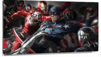 Lienzo Capitan America e Iron Man guerra