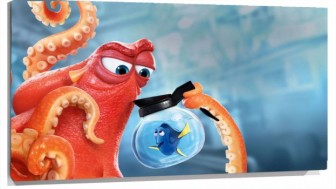 Lienzo Buscando a Dory pulpo y Dory