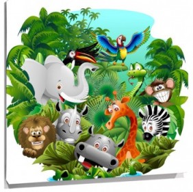 Lienzo Animales selva