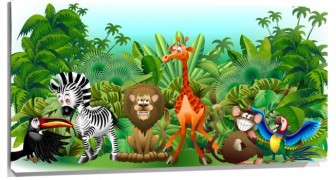 Lienzo Animales selva