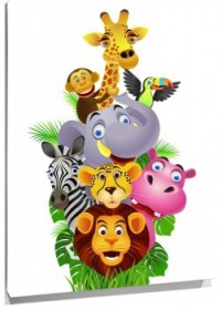 Lienzo Animales sobre leon