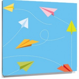 Lienzo Aviones de papel
