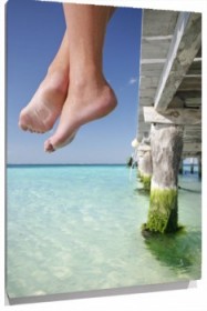 Lienzo Pies en muelle