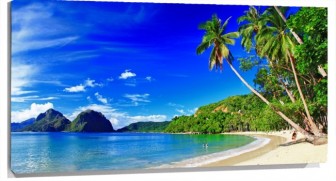 Lienzo Playa caribe panoramica