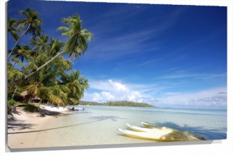 Lienzo Playa palmera