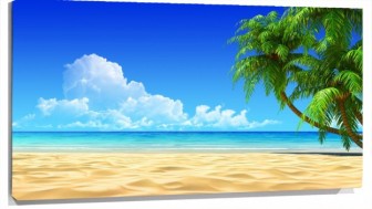 Lienzo Playa y palmera