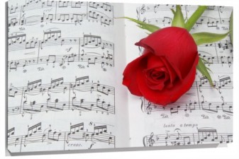 Lienzo Rosa en partitura