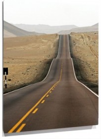 Lienzo carretera en el desierto