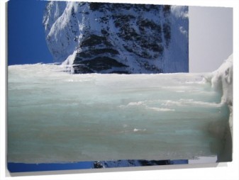 Lienzo cascada de agua helada