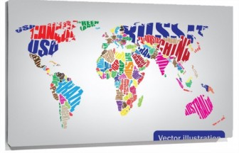 Lienzo mapa letras