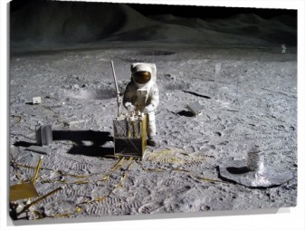 Lienzo espacio hombre luna