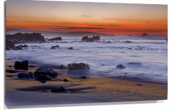 Lienzo playa atardecer