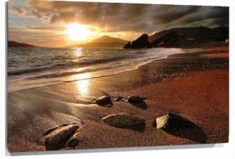 Lienzo playa atardecer 