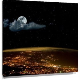 Lienzo luces tierra y luna