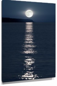 Lienzo luna reflejada mar