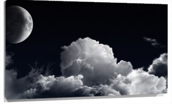 Lienzo luna sobre las nubes