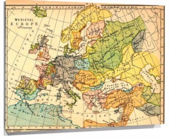 Lienzo Mapa Medieval de Europa