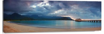 Lienzo Playa cielo oscuro