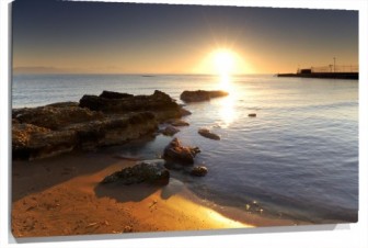 Lienzo playa atardecer