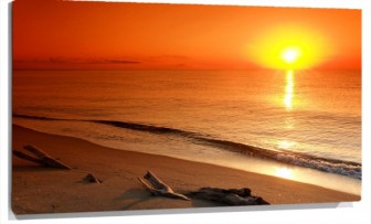 Lienzo playa atardecer