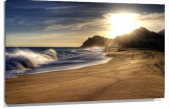 Lienzo playa con olas