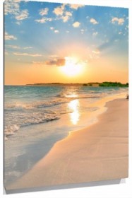 Lienzo playa puesta sol vertical