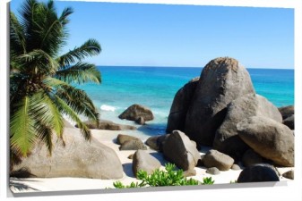 Lienzo playa seychelles