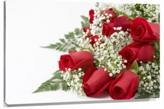 Lienzo ramo rosas