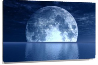 Lienzo Luna noche sobre el mar