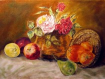  Murales bodegón fruta y flores