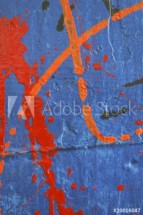  Murales Abstracto pintura azul naranja y rojo