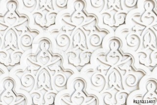  Murales Patron blanco arabe con elementos en relieve