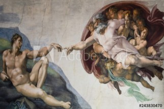  Murales La creacion de Adan de Michelangelo en Roma Italia