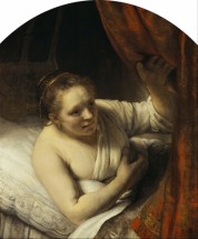  Murales A Woman In Bed De Rembrandt